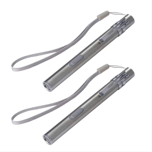 2PCS High Lumen USB Rechargeable Mini LED Flashlight - Portable Pen Light for Outdoor & Emergency Use