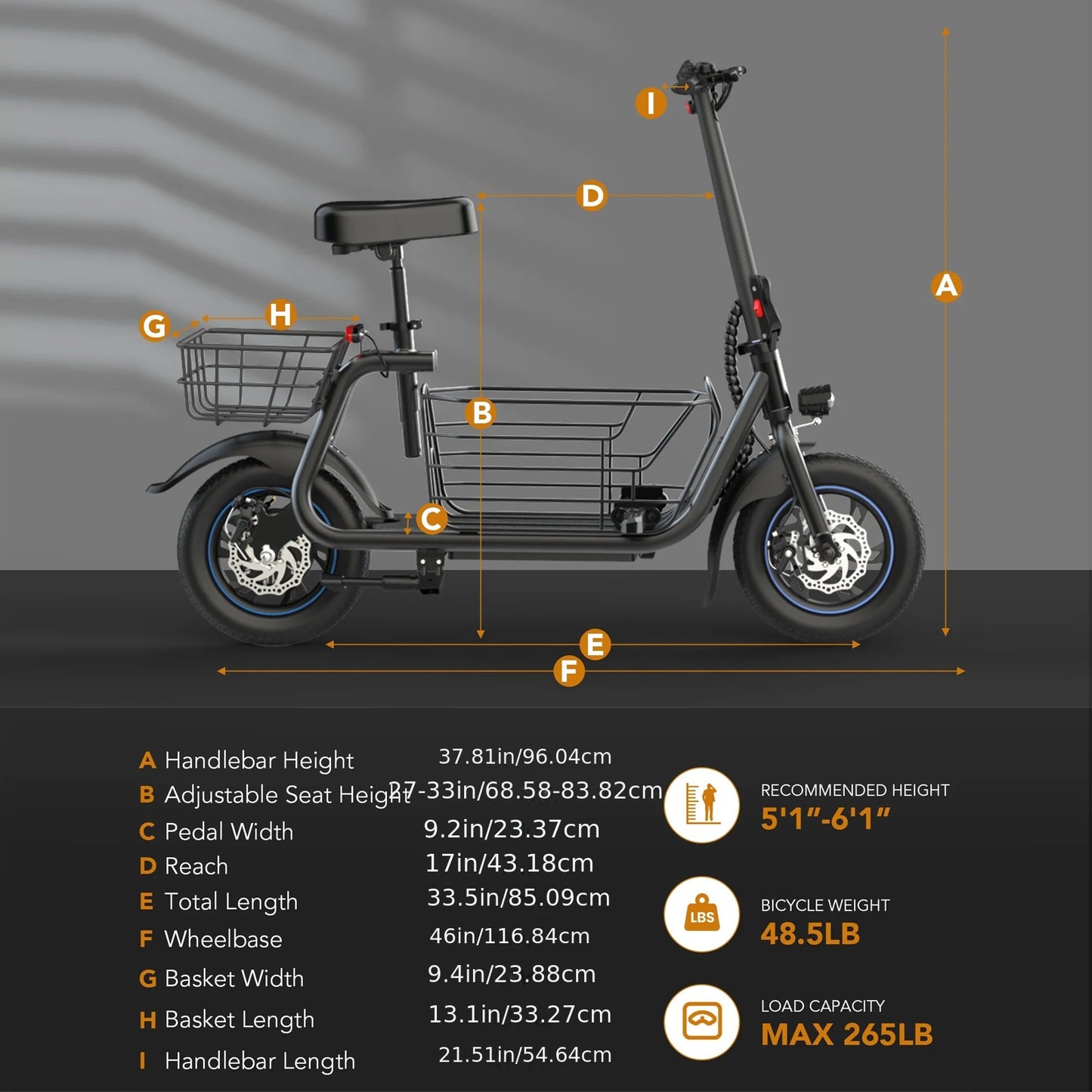550W Electric Scooter with Basket for Dogs – 20-Mile Range, 18.6MPH Speed – Ample Storage for Pets and Cargo