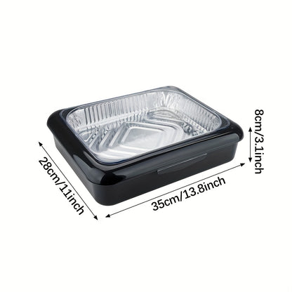 Portable Casserole Tableware - Indoor and Outdoor Picnic Box for BBQ, Baked Rice, and Clay Pot Dishes - Fresh-Keeping Silver Foil Pan