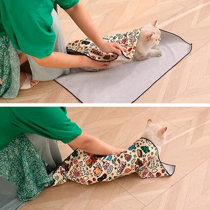 Chatoll Cat Grooming Wrap: Soft, Scratch-Resistant Polyester Pet Protection Sleeve for Easy Medication and Cleaning