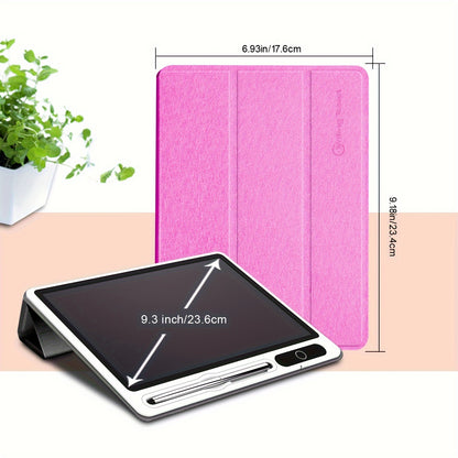 9.3in Ultra-Slim LCD Writing Tablet with Leather Protective Case - Portable Digital Handwriting Pad for Doodling, Drawing, Note-Taking - Ideal Gift for Students, Adults, School, or Office