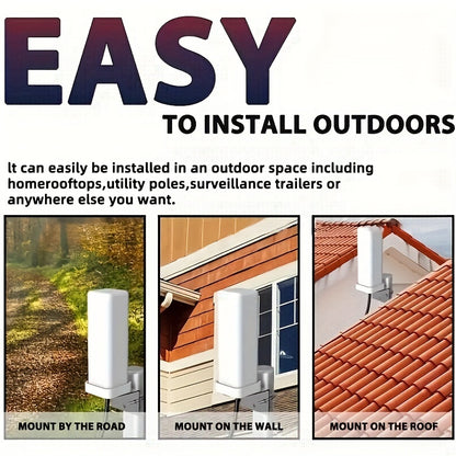 6000-Mile Outdoor TV Antenna – Digital HDTV 4K Amplified, Long Range 360° UHF, VHF & FM Reception