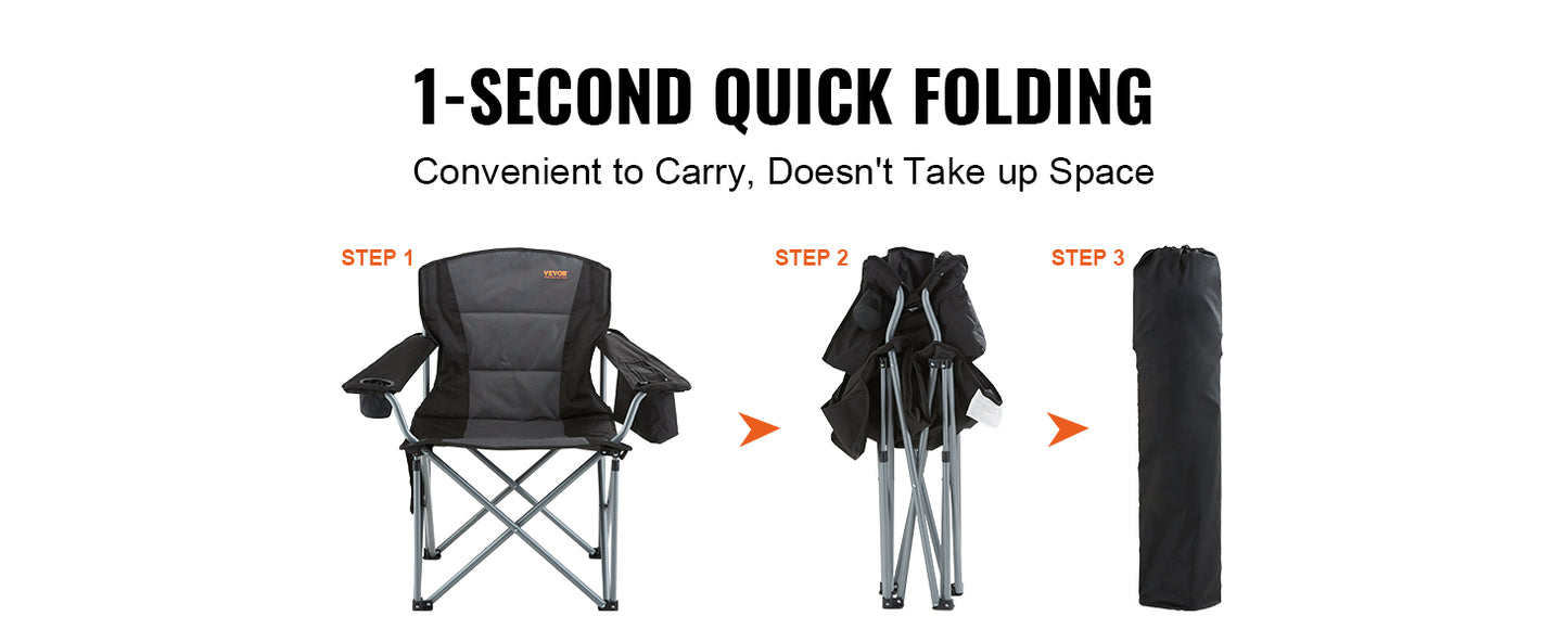 Outdoor Folding Camping Chair — Ultralight Portable Beach, Hiking, Picnic & Fishing Seat, 350lbs Load Capacity