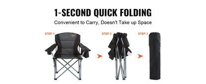 Outdoor Folding Camping Chair — Ultralight Portable Beach, Hiking, Picnic & Fishing Seat, 350lbs Load Capacity