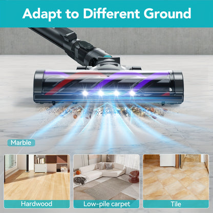Cordless Vacuum Cleaner – Lightweight Stick Vacuum with Powerful Suction, Detachable Battery, LED Brush, 43.96oz Dust Cup, 4-in-1 Handheld for Home, Hard Floors, Carpet, Pet Hair