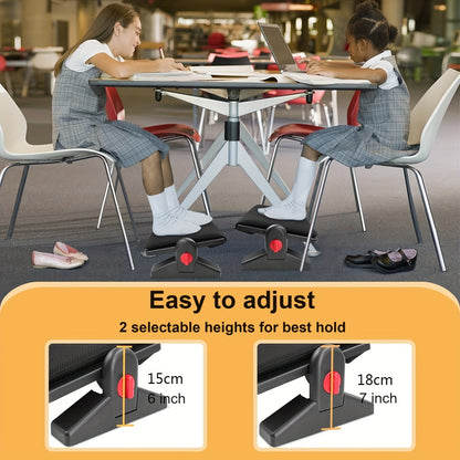 Adjustable Footrest with Removable Cushion - Angle Adjustable, Non-Slip Footstool for Desk, Office, Home, and Travel