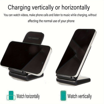 30W Fast Wireless Charger Stand Dock – Compatible with Apple iPhone, Samsung, Android Phones (UK)