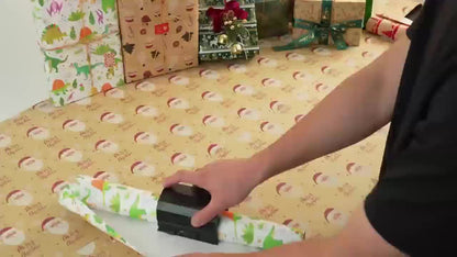 2PC Wrapping Paper Cutter Set - Christmas Paper Roll Cutters, Slider Tool for Crafting and Gift Wrapping, Black