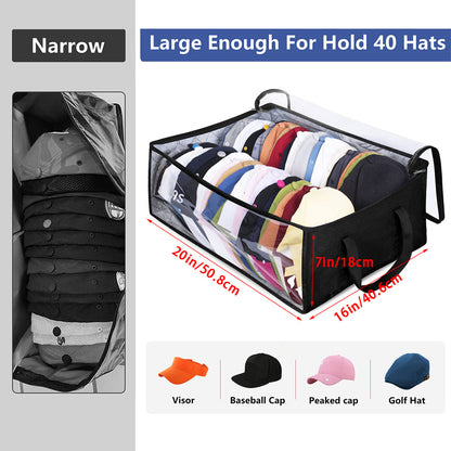 Large Capacity Hat Storage Box – Holds Up to 40 Hats, Multi-Purpose Storage for Toys, Books, DVDs – Space-Saving for Wardrobe, Under-Bed, Bedroom, Dormitory