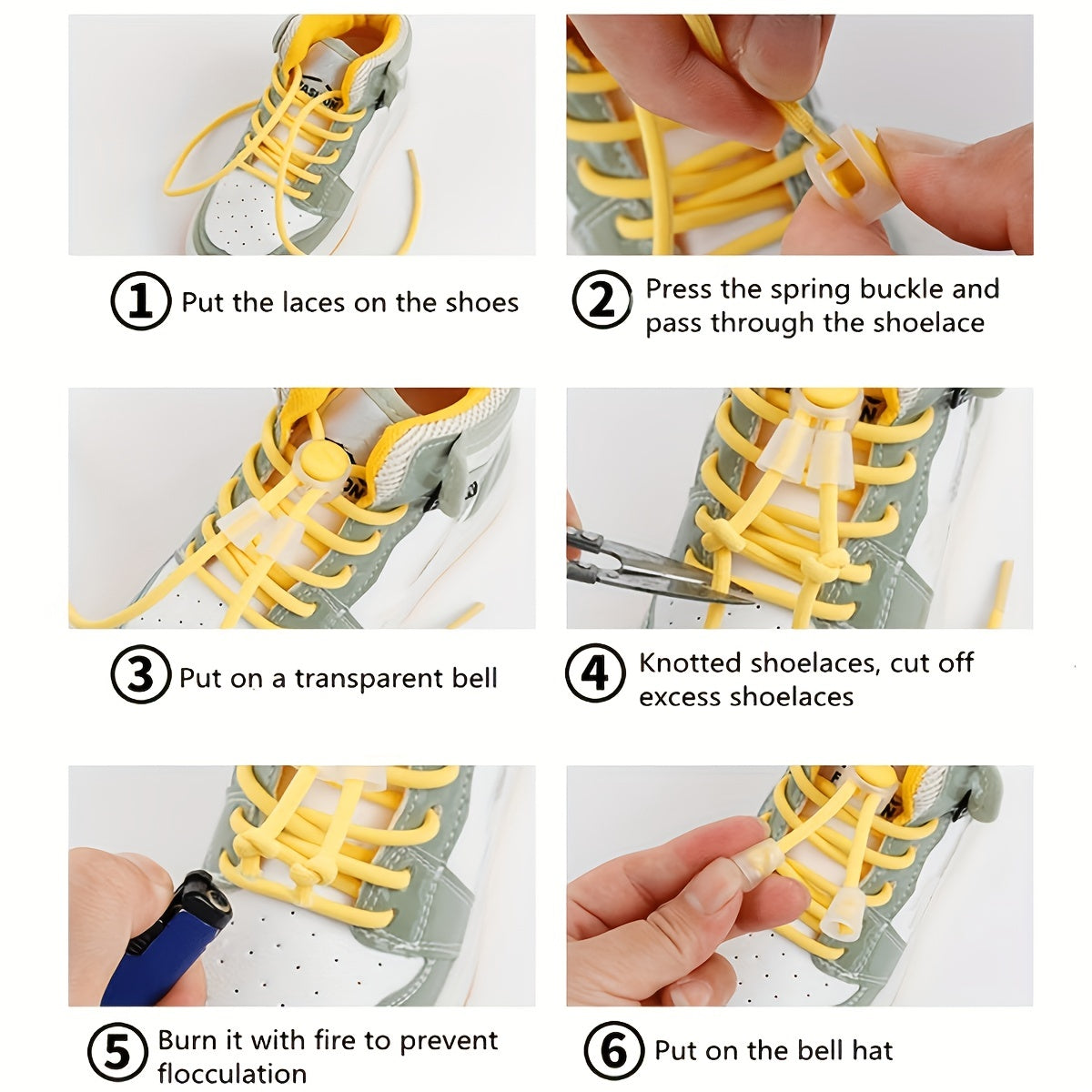 Round No-Tie Elastic Shoelaces – Stretchable Laces for Sneakers, Casual & Skate Shoes