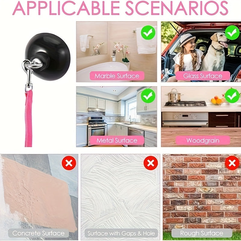 Dog & Cat Bathing Restraint - Suction Cup Anchor with Adjustable Tie-Out Leash for Safe & Easy Grooming