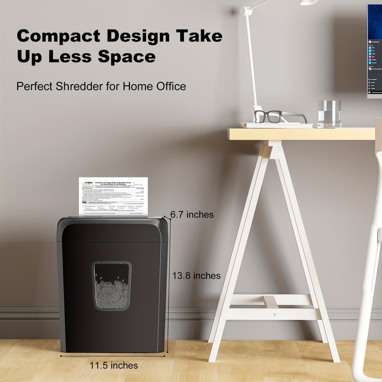 6 Sheet Compact Cross-Cut Paper Shredder – Destroys Credit Cards, Documents, Mail, Staples & Clips – 3.4-Gallon Wastebasket for Home Office