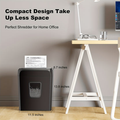 6 Sheet Compact Cross-Cut Paper Shredder – Destroys Credit Cards, Documents, Mail, Staples & Clips – 3.4-Gallon Wastebasket for Home Office
