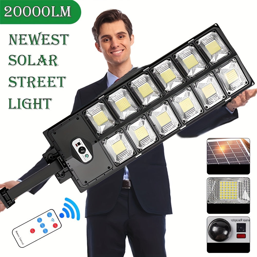 504 LED Solar-Powered Motion Sensor Street Light – Dusk to Dawn Energy-Saving Security Lamp for Roads, Commercial Areas, and Outdoor Spaces