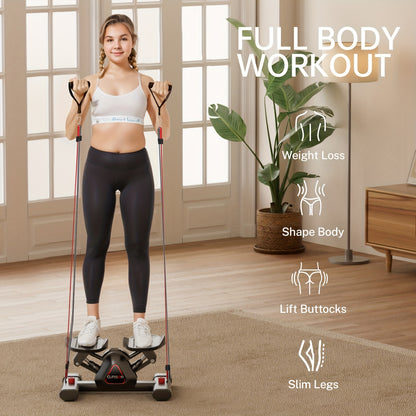 300 LBS Capacity Mini Twist Stepper – Dual Resistance Bands, Full Body Cardio Workout for Home Exercise