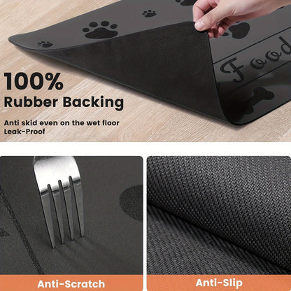 Super Absorbent Dog Bowl Mat - Quick-Dry Feeding Mat for Food and Water, Easy-Clean Dog Food Mat for Floors