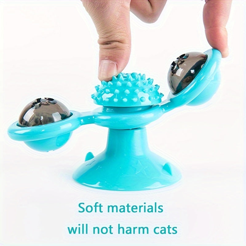 Interactive Windmill Cat Toy - Non-Electric Rotating Play Wheel for Cats, Enhances Vitality and Bonding