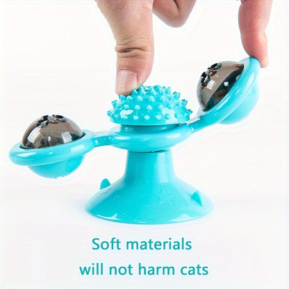 Interactive Windmill Cat Toy - Non-Electric Rotating Play Wheel for Cats, Enhances Vitality and Bonding