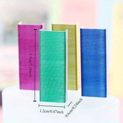 1000pcs Colorful Stapler Set - Universal Office Supplies for Document and Book Stapling, Made of Durable Metal Materials