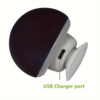 Mushroom Portable Wireless Speaker with Suction Cup Stand - Stereo Sound, Button Control, USB Rechargeable, 200mAh Battery, Compact Subwoofer for Smartphones/Tablets - Ideal for Travel & Outdoor Use