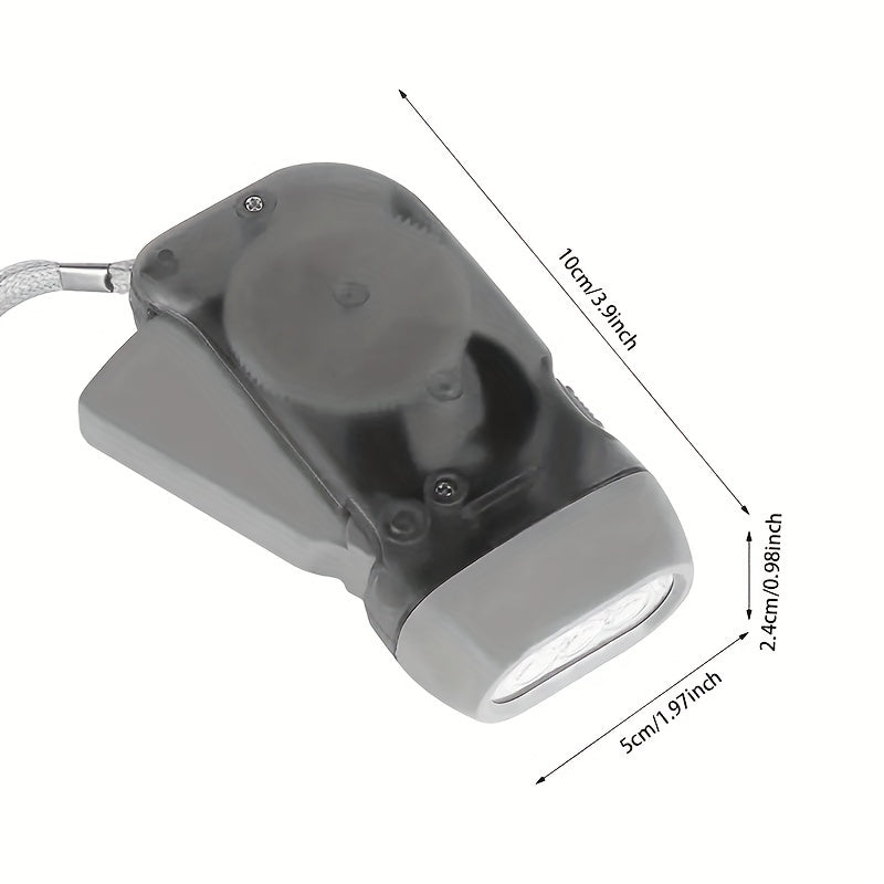 2 Pack 3 LED Hand Crank Powered Flashlights - Emergency Lighting for Home, Camping, Dormitories, and Outdoor Exploration