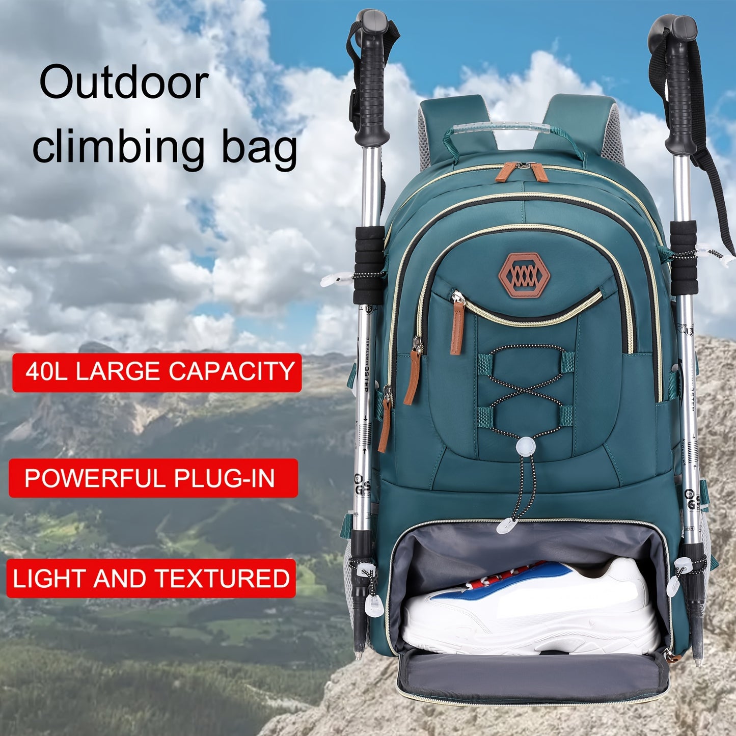Outdoor Travel Backpack – Large Capacity Sports and Camping Backpack with Laptop Compartment and Shoe Storage, Ideal for Men and Women, School Bags, Gifts for Easter and Valentine's Day