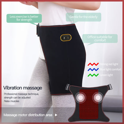 USB Electric Heated Hip Brace – Thermal Compression with Vibration Massage, Thigh Support and Groin Wrap (1pc)