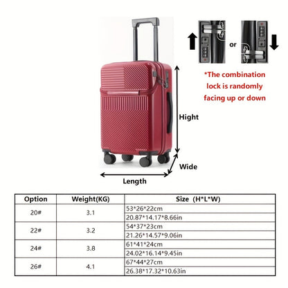 20/22/24/26 Inch Suitcase - Travel Boarding Case with Password Lock, Functional Luggage for Daily Use, Unisex