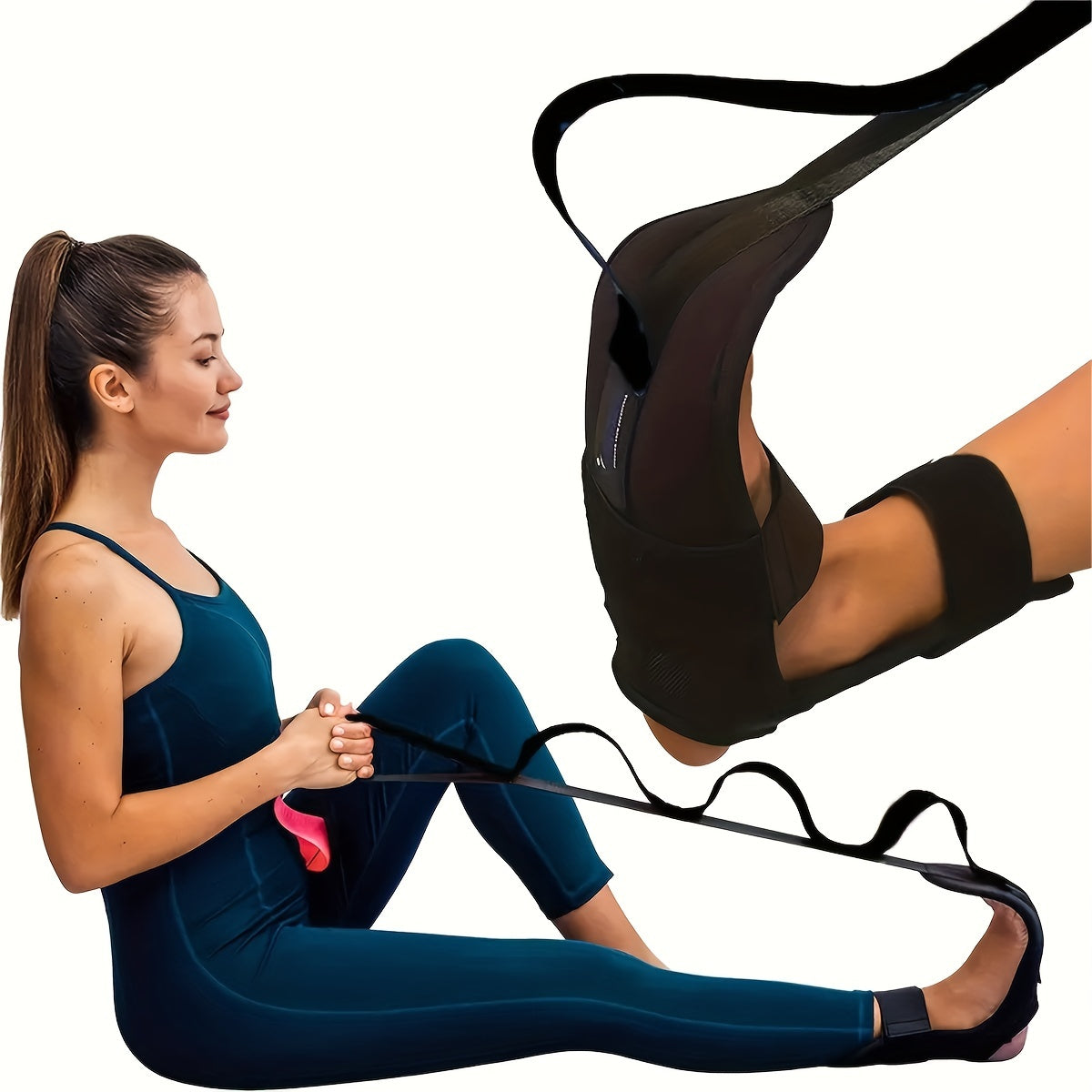 Foot Stretcher & Calf Stretcher for Plantar Fasciitis – Yoga Stretching Band for Muscle Relaxation