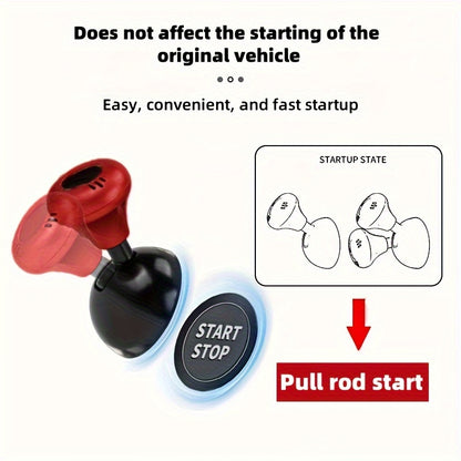 Metal Car One-Touch Start Button Cover – Push-to-Start Rocker Lever for Engine Start/Stop, Decorative Ball-Bar Starter Accessory