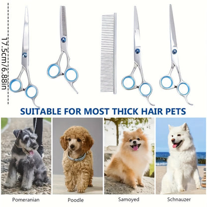 6 in 1 Professional Dog Grooming Scissors Set: Precise Trimming & Styling for Dogs and Cats