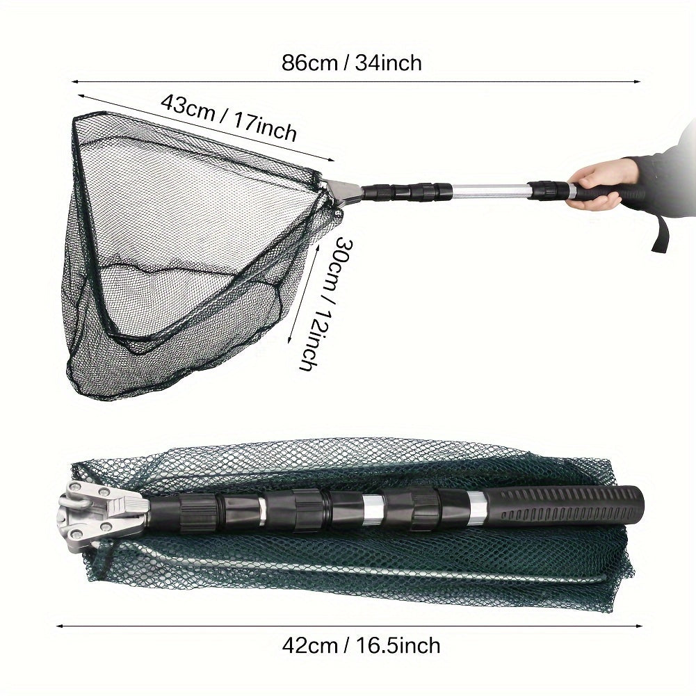 Deluxe Extendable Fishing Landing Net – Durable, Foldable, Portable, 34-51 Inches for Easy Catch & Release