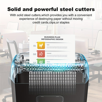 6 Sheet Compact Cross-Cut Paper Shredder – Destroys Credit Cards, Documents, Mail, Staples & Clips – 3.4-Gallon Wastebasket for Home Office