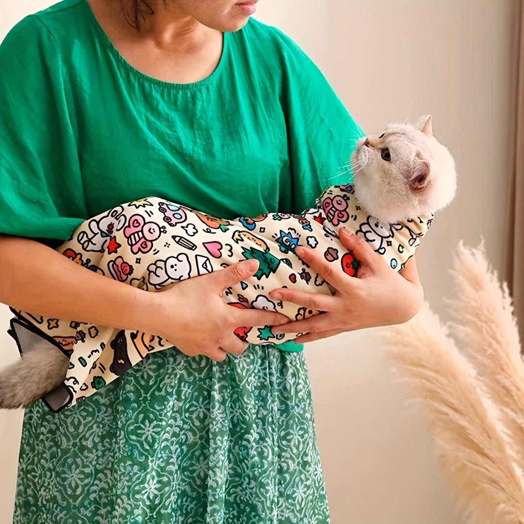 Chatoll Cat Grooming Wrap: Soft, Scratch-Resistant Polyester Pet Protection Sleeve for Easy Medication and Cleaning