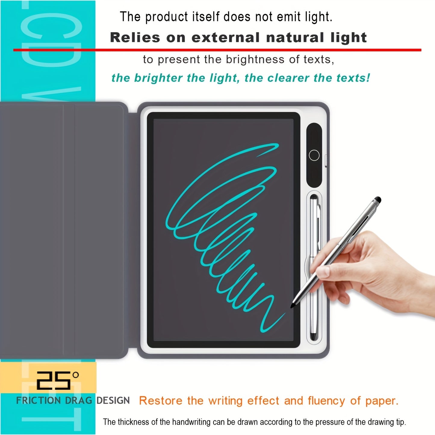 InnoreBorat LCD Notebook - Unleash Your Creativity with Digital Drawing Pad and Faux Leather Case!
