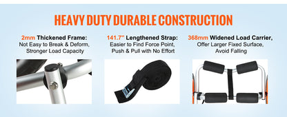 VEVOR Kayak Cart — 250lbs Foldable Canoe Trolley with 10" Tires & Support Foot for Paddleboards, Float Mats & Jon Boats