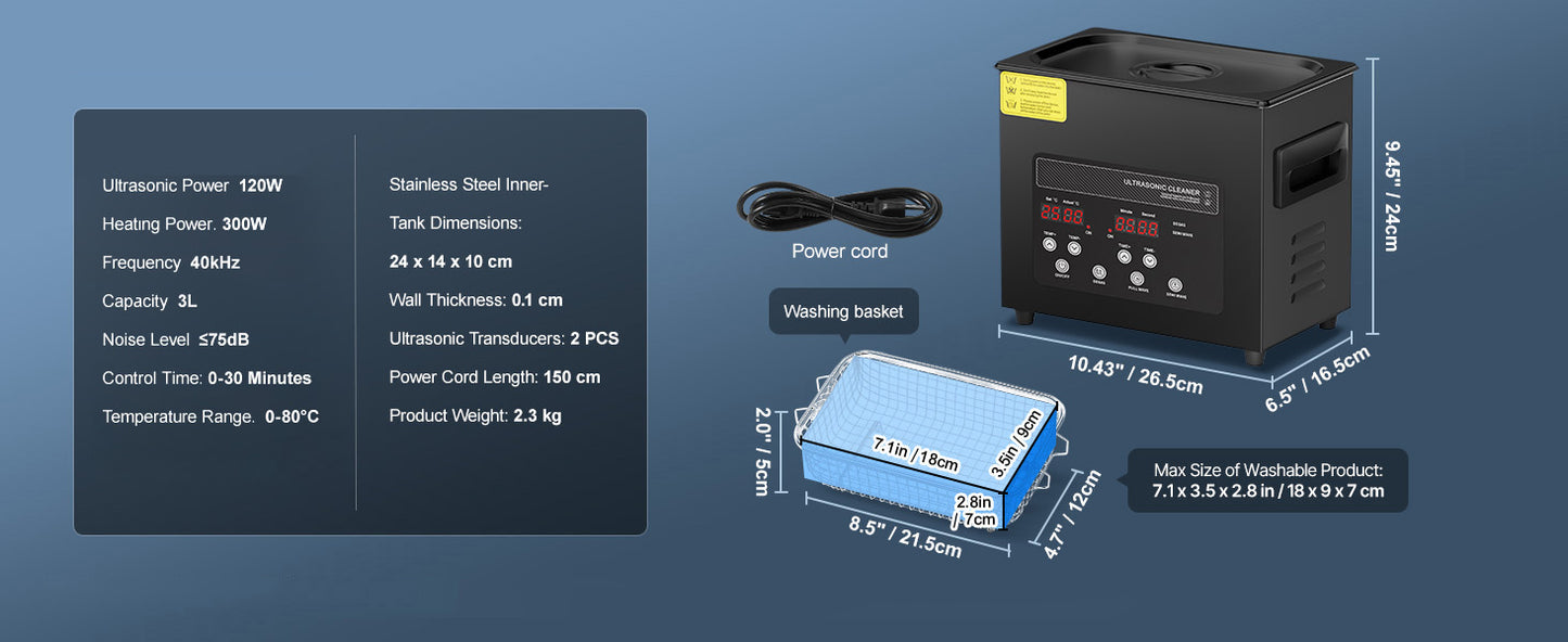 SucceBuy Ultrasonic Cleaner – 2L to 15L Portable Dishwasher with Timer for Home Use