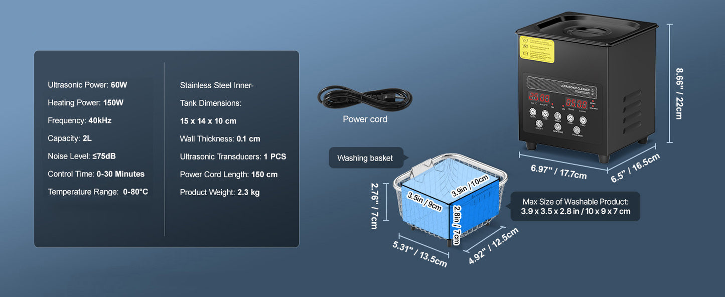 SucceBuy Ultrasonic Cleaner – 2L to 15L Portable Dishwasher with Timer for Home Use